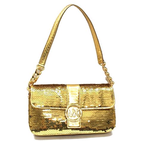 michael kors gold sequin purse|michael kors gold evening bag.